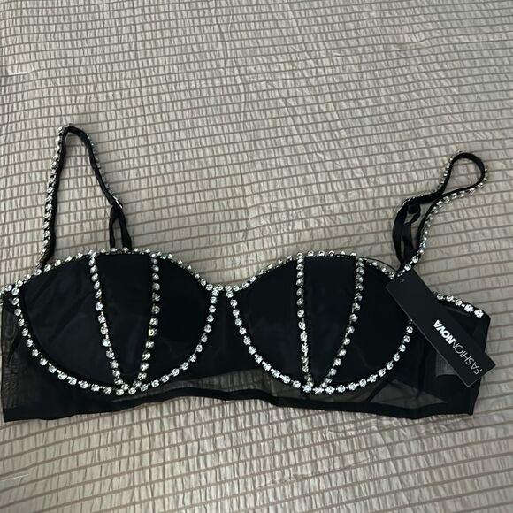 New with tags fashion, nova dazzling Nights top with diamonds size extra large - Picture 6 of 7